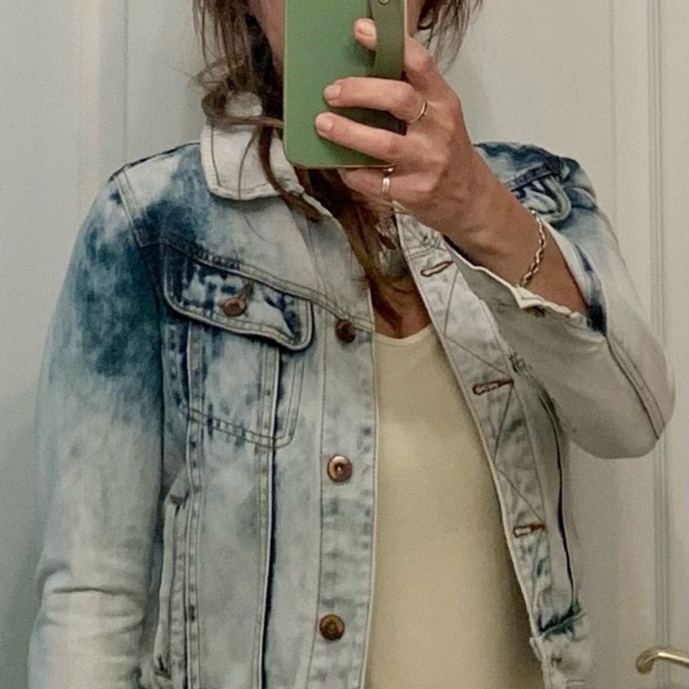 Free Heart Denim jacket faded acid wash XS excellent condition